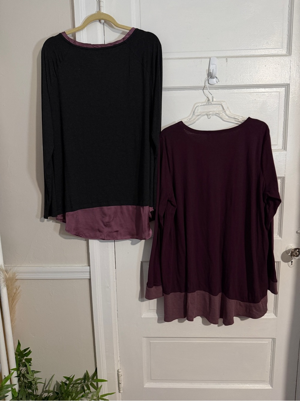 LOGO Lori Goldstein Long Sleeve Tunic Top Bundle Plum Purple & Gray Flowy XL - Picture 12 of 17